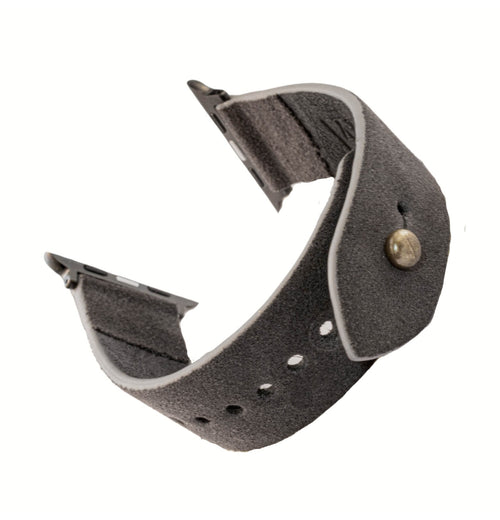 Dark Gray Apple Watch Strap - Suede Leather Strap