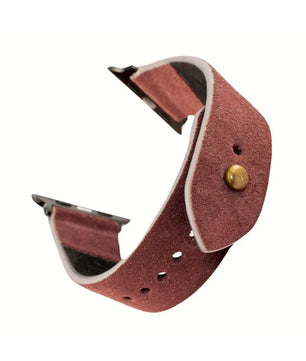 Burgundy Apple Watch Strap - Suede Leather Strap