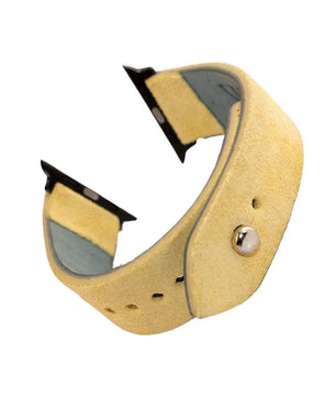 Lemon Yellow Apple Watch Strap - Suede Leather Strap