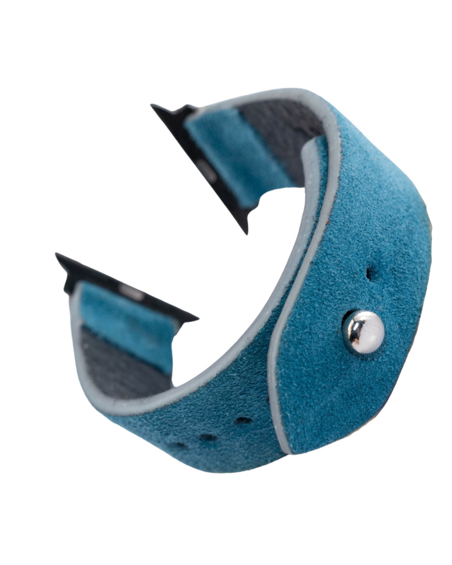 Cyan Blue Apple Watch Strap - Suede Leather Strap