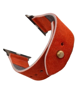 International Orange Apple Watch Strap - Suede Leather Strap
