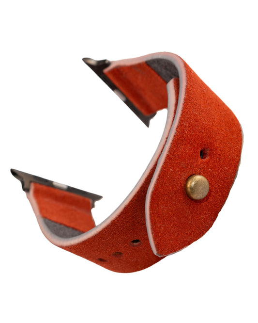 International Orange Apple Watch Strap - Suede Leather Strap