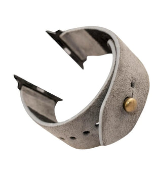 Gray Apple Watch Strap - Suede Leather Strap