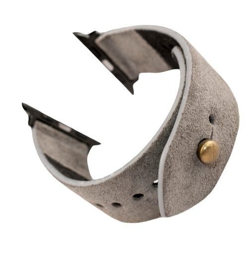 Gray Apple Watch Strap - Suede Leather Strap