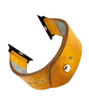 Mustard Yellow Apple Watch Strap - Pure Leather Strap