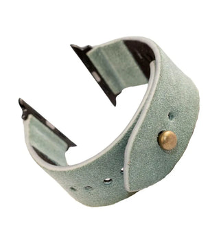 Sage Green Apple Watch Strap - Suede Leather Strap