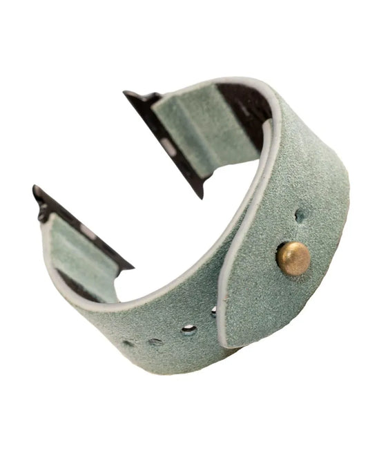 Sage Green Apple Watch Strap - Suede Leather Strap