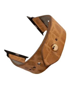 Veg-Tan Croc Leather Apple Watch Strap - Pure Leather Strap