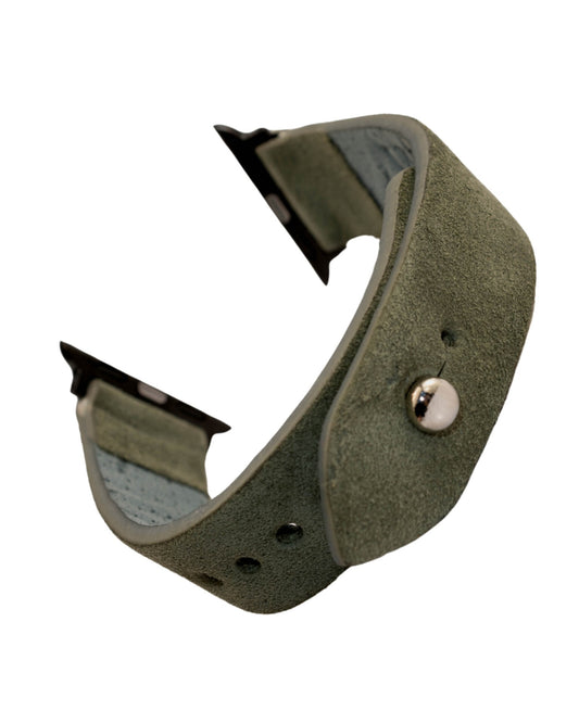 Olive Green Apple Watch Strap - Suede Leather Strap