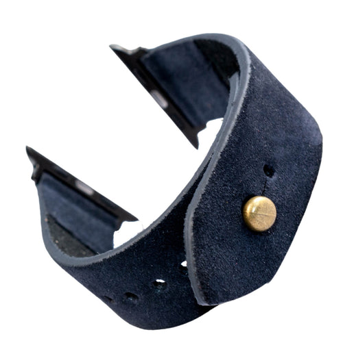 Denim Blue Apple Watch Strap - Suede Leather Strap