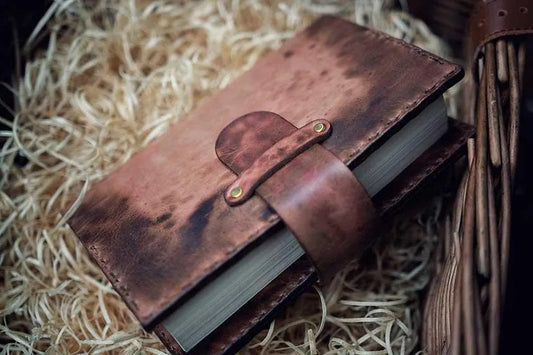 The Trésor - Leather Book Cover (Hand Dyed, Patina)