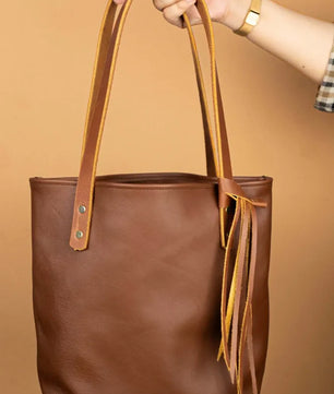 The Julie - Chocolate Brown Leather Tote Bag