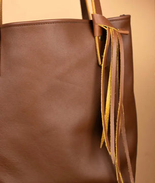 The Julie - Chocolate Brown Leather Tote Bag