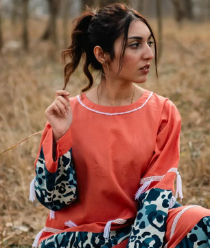 Amber - Coral Handmade Co-ord Set