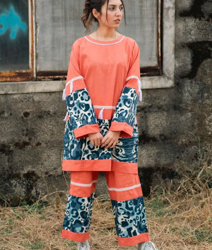 Amber - Coral Handmade Co-ord Set