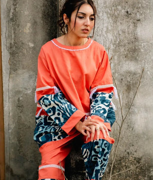 Amber - Coral Handmade Co-ord Set