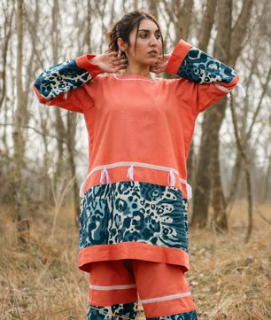 Amber - Coral Handmade Co-ord Set