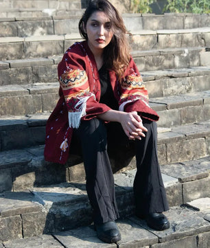 Maroon | Handmade Premium Cardigan | Winter Wrap