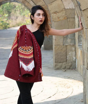 Maroon | Handmade Premium Cardigan | Winter Wrap