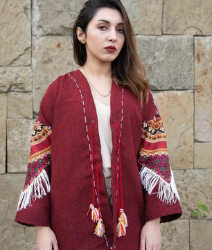 Maroon | Handmade Premium Cardigan | Winter Wrap