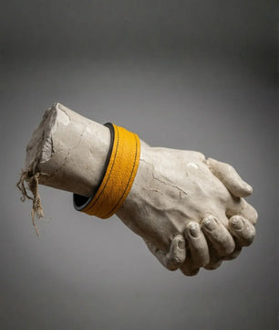 The Grit - Mustard Yellow - Kara Style Leather Bracelet / Leather Cuff