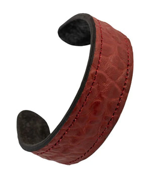 The Grit - Mahogany Textured - Kara Style Leather Bracelet / Leather Cuff
