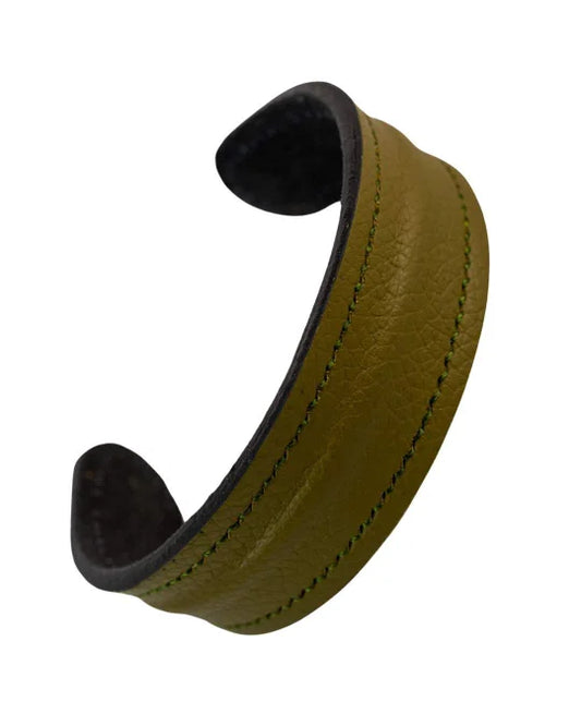 The Grit - Moss Olive - Kara Style Leather Bracelet / Leather Cuff