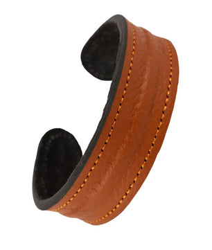 The Grit - Tan Orange - Kara Style Leather Bracelet / Leather Cuff