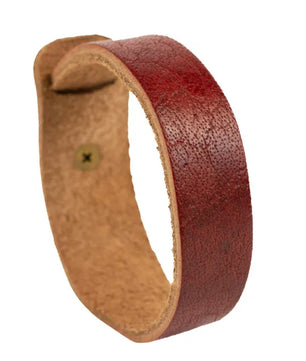 Blaire - Rugged Burgundy Leather Bracelet (Unisex)