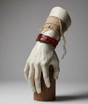 Blaire - Rugged Burgundy Leather Bracelet (Unisex)