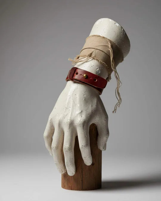 Blaire - Rugged Burgundy Leather Bracelet (Unisex)