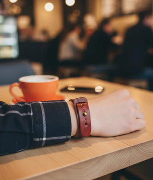 Blaire - Rugged Burgundy Leather Bracelet (Unisex)