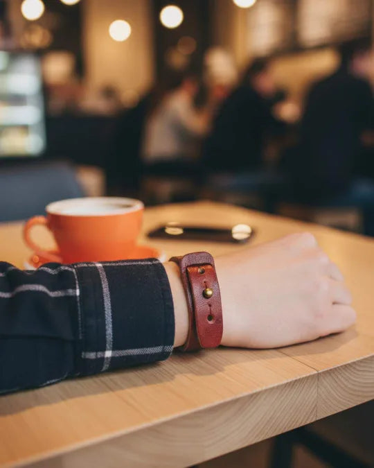 Blaire - Rugged Burgundy Leather Bracelet (Unisex)