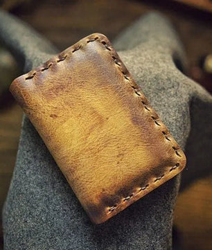 The Aura – Patina Mustard Vegetable Tan - Smart Wallet
