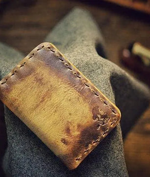 The Aura – Patina Mustard Vegetable Tan - Smart Wallet