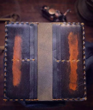 The Jules - Hand-Dyed Patina Leather Long Wallet