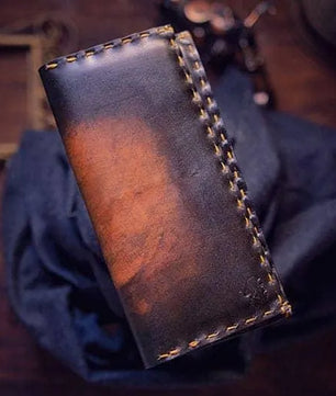 The Jules - Hand-Dyed Patina Leather Long Wallet
