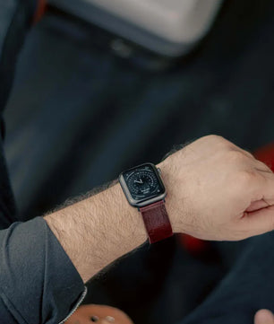 Burgundy Apple Watch Strap - Pure Leather Strap