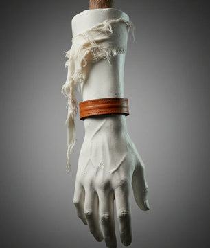The Grit - Tan Orange - Kara Style Leather Bracelet / Leather Cuff