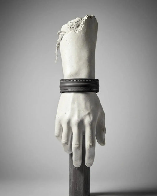The Grit - Taupe Gray - Kara Style Leather Bracelet / Leather Cuff
