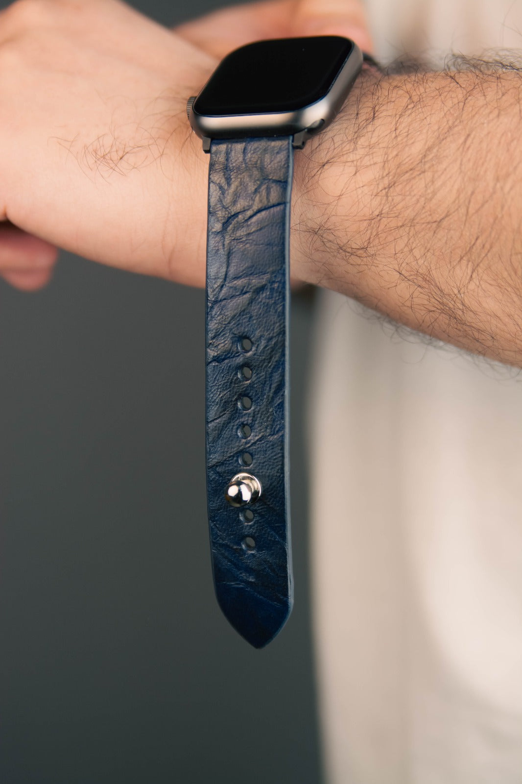 Navy Apple Watch Strap - Pure Leather Strap