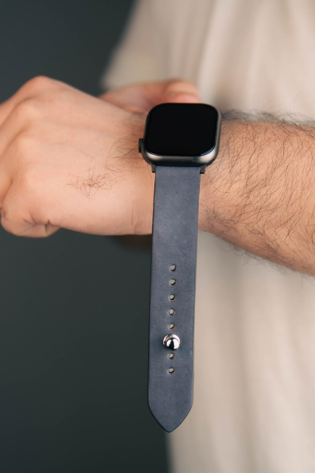 Gray Apple Watch Strap - Pure Leather Strap
