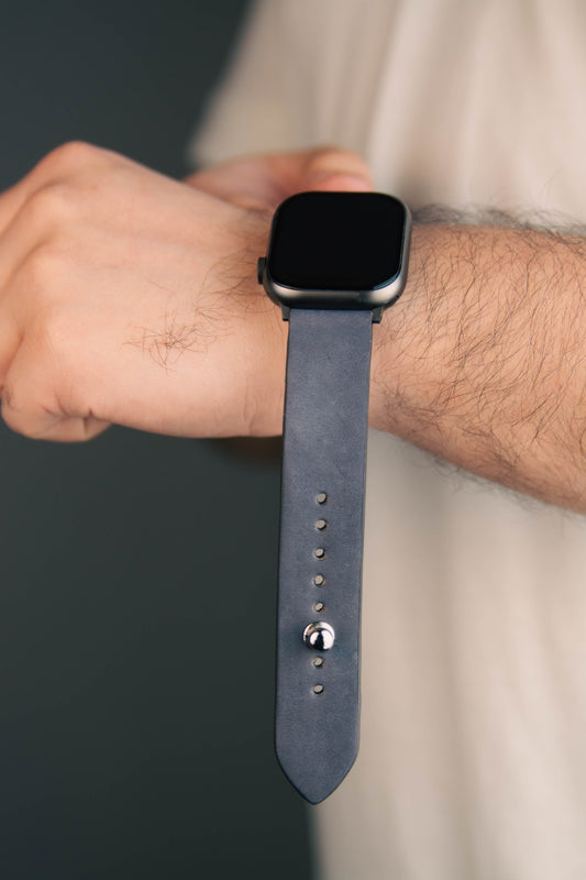 Gray Apple Watch Strap - Pure Leather Strap