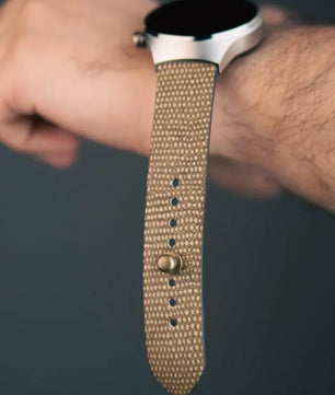 Russet | Lizard Tex Leather Watch Strap - Quick Release Pins - The Hermoso