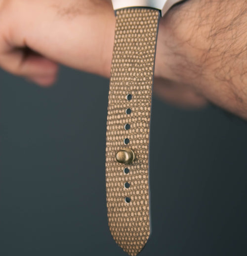 Russet | Lizard Veg-Tan Lizard Leather Watch Strap - Quick Release Pins - The Hermoso