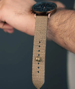 Russet | Lizard Tex Leather Watch Strap - Quick Release Pins - The Hermoso