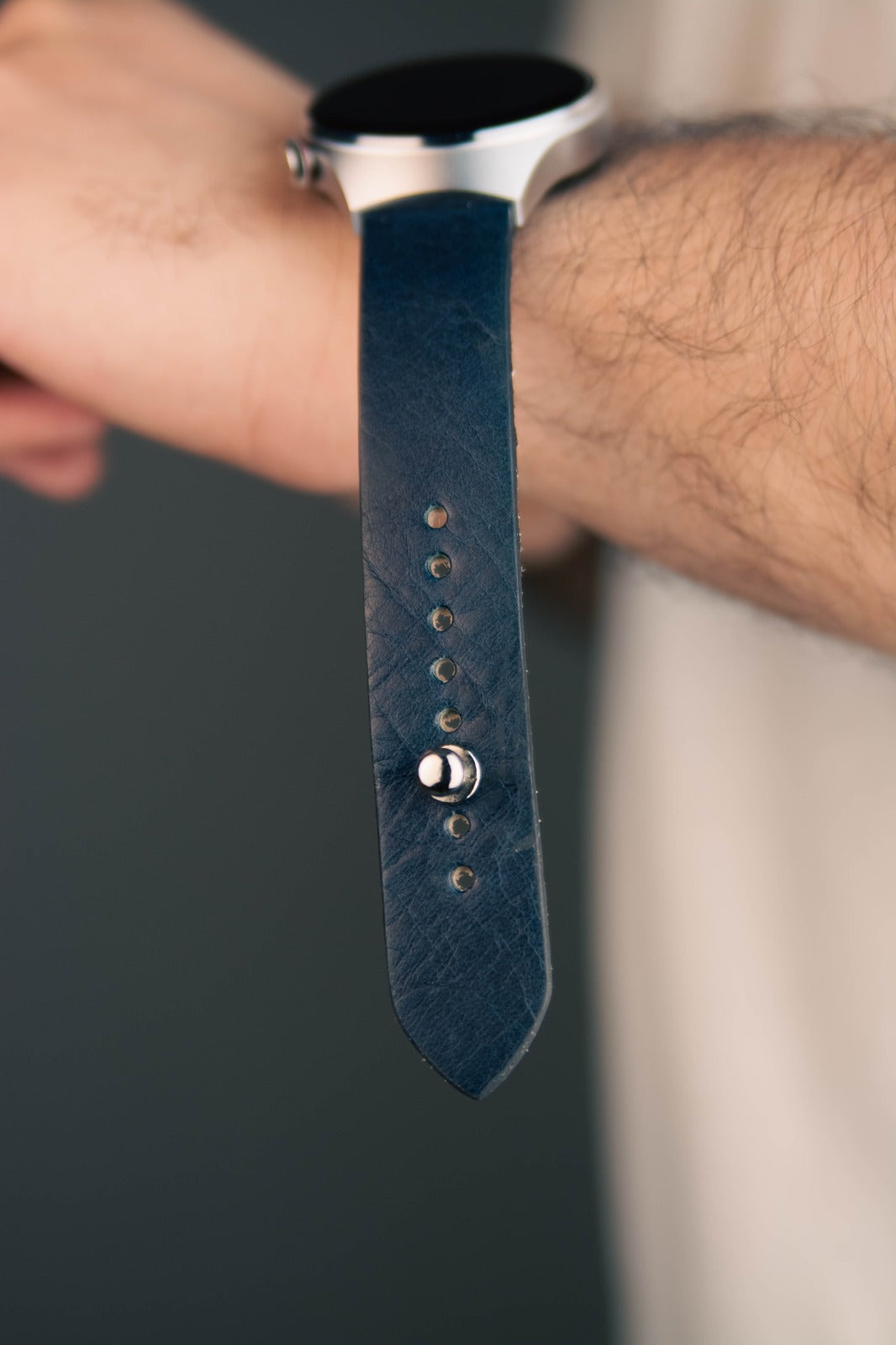 Space Blue Leather Watch Strap - The Hermoso