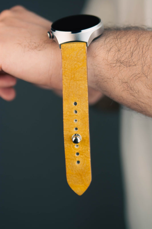 Mustard Yellow Leather Watch Strap - The Hermoso