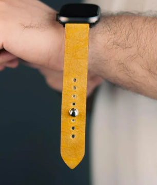 Mustard Yellow Apple Watch Strap - Pure Leather Strap
