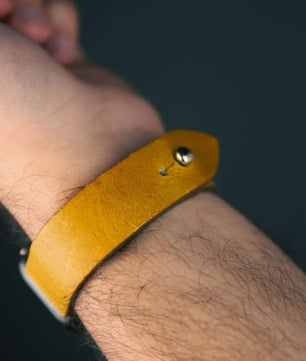 Mustard Yellow Apple Watch Strap - Pure Leather Strap